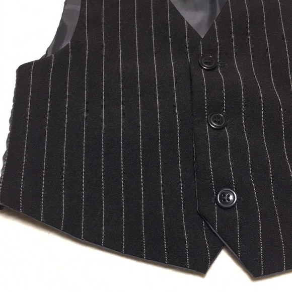 3T (6/$20) Black Pinstripe Vest/Waistcoat - Picture 3 of 8